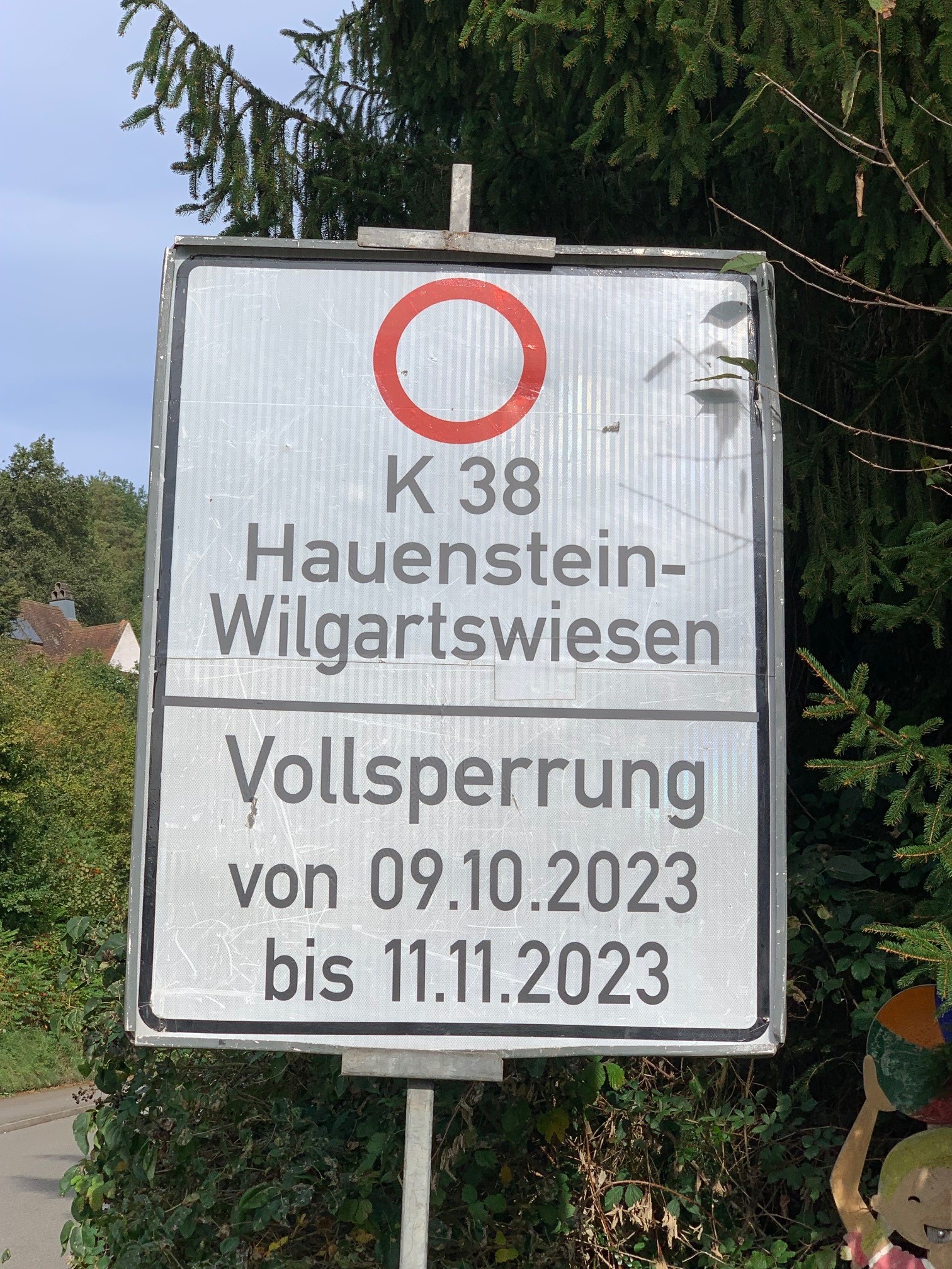 Sperrung Kreisstraße K 38