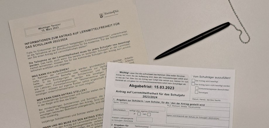 Antrag auf Lernmittelfreiheit