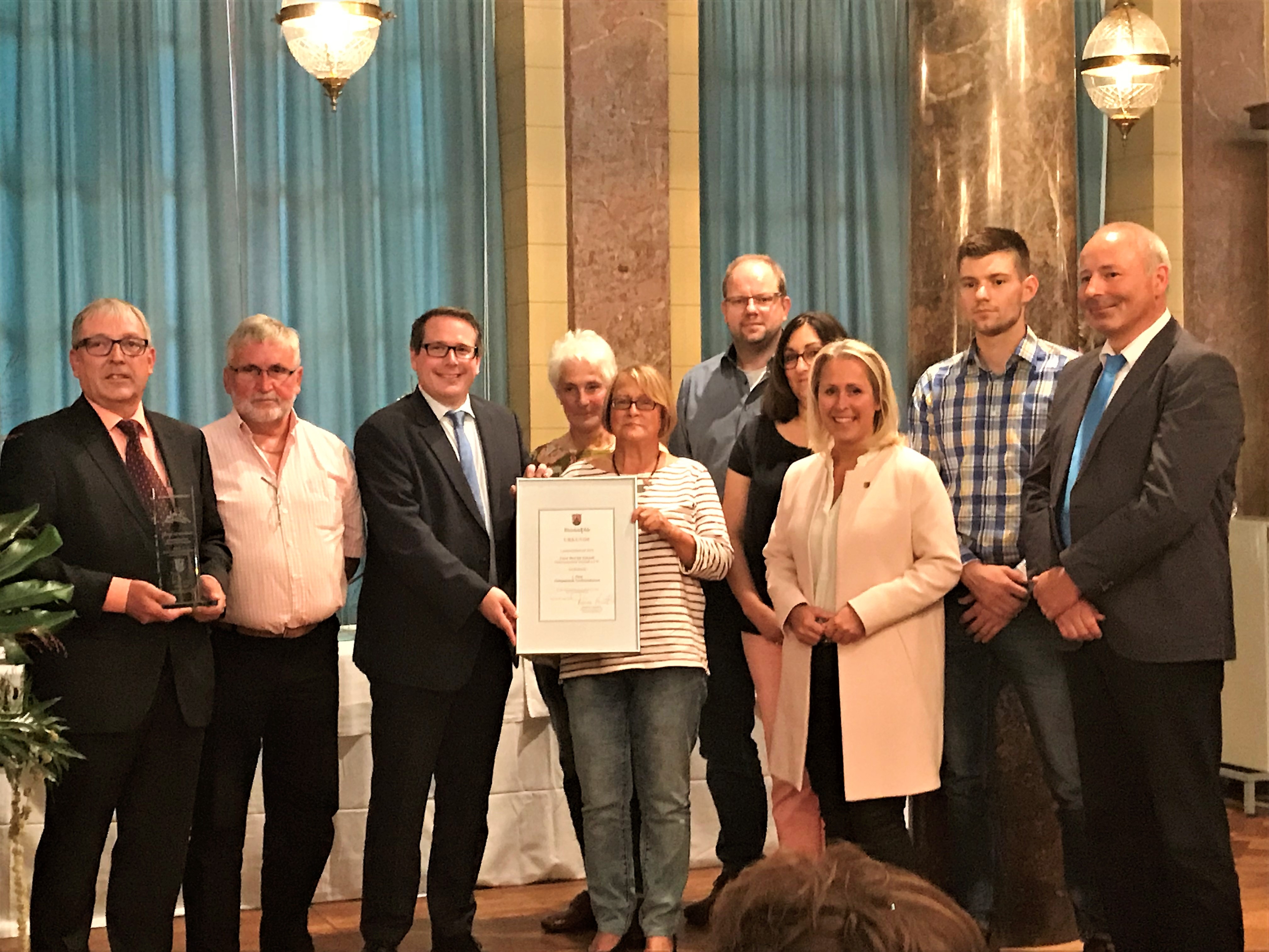 Die Großsteinhausener Delegation bei der Siegerehrung