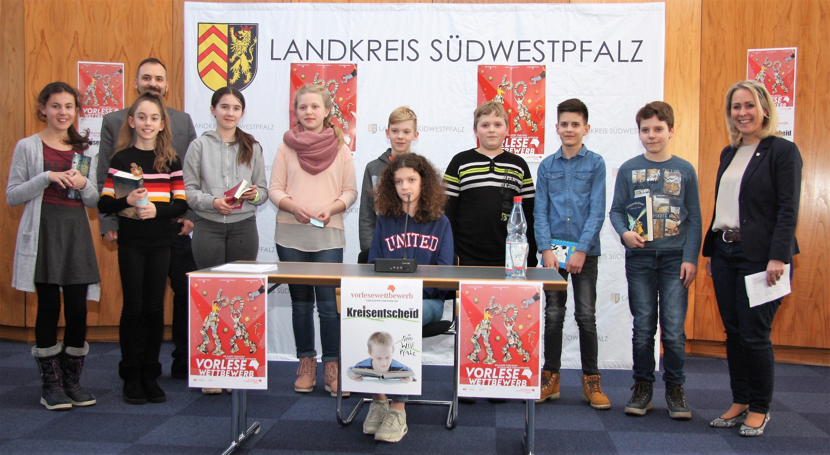 Die Teilnehmer am Kreisentscheid des Vorlesewettbewerbs 2019