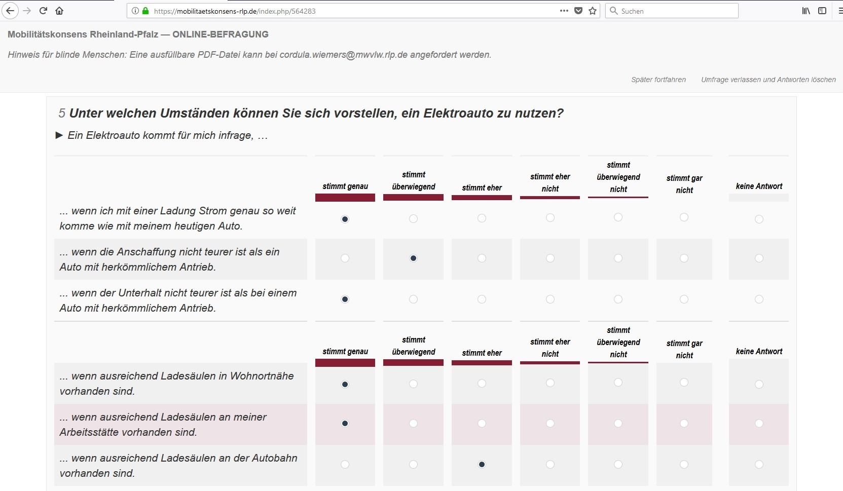 Online-Befragung zur Mobilität